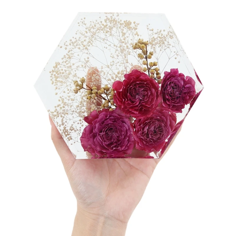 Molde silicona hexagonal para conservar flores, regalos boda y decoración del hogar