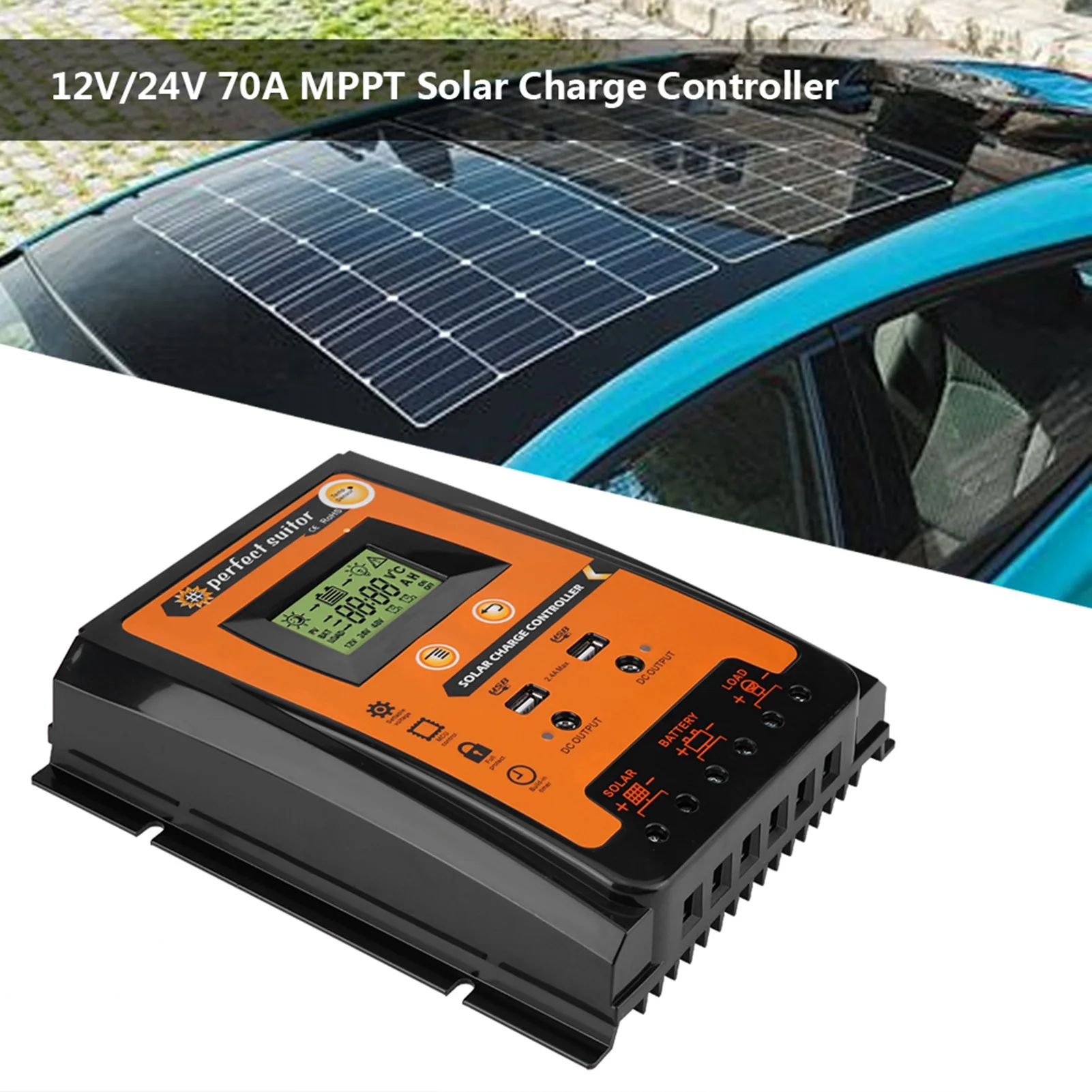 

MPPT Short Version Solar Charge Controller Solar Panel Battery Regulator Dual USB LCD Display