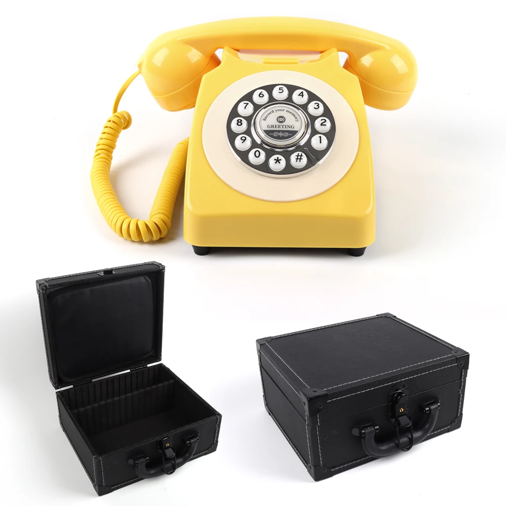 Imagem -01 - Telefone com Fio Indoor Phone com Case Audio Guestbook Mensagem de Voz Guest Book Casamento Graduação Festa telefone com fio indoor phone com case audio guestbook mensagem de voz guest book casamento graduacao festa 01