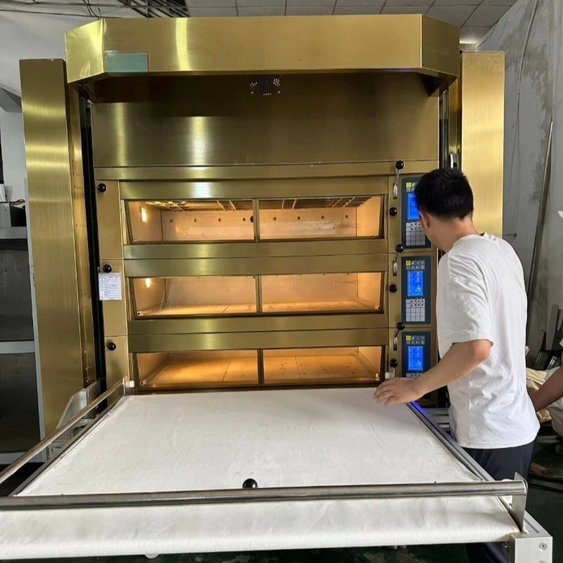 Commercial Deck Oven Stone Hearth Bakery Oven Gas Fired Multi-deck Baking Machine for Bread Pastry Restaurant Kitchen Custom