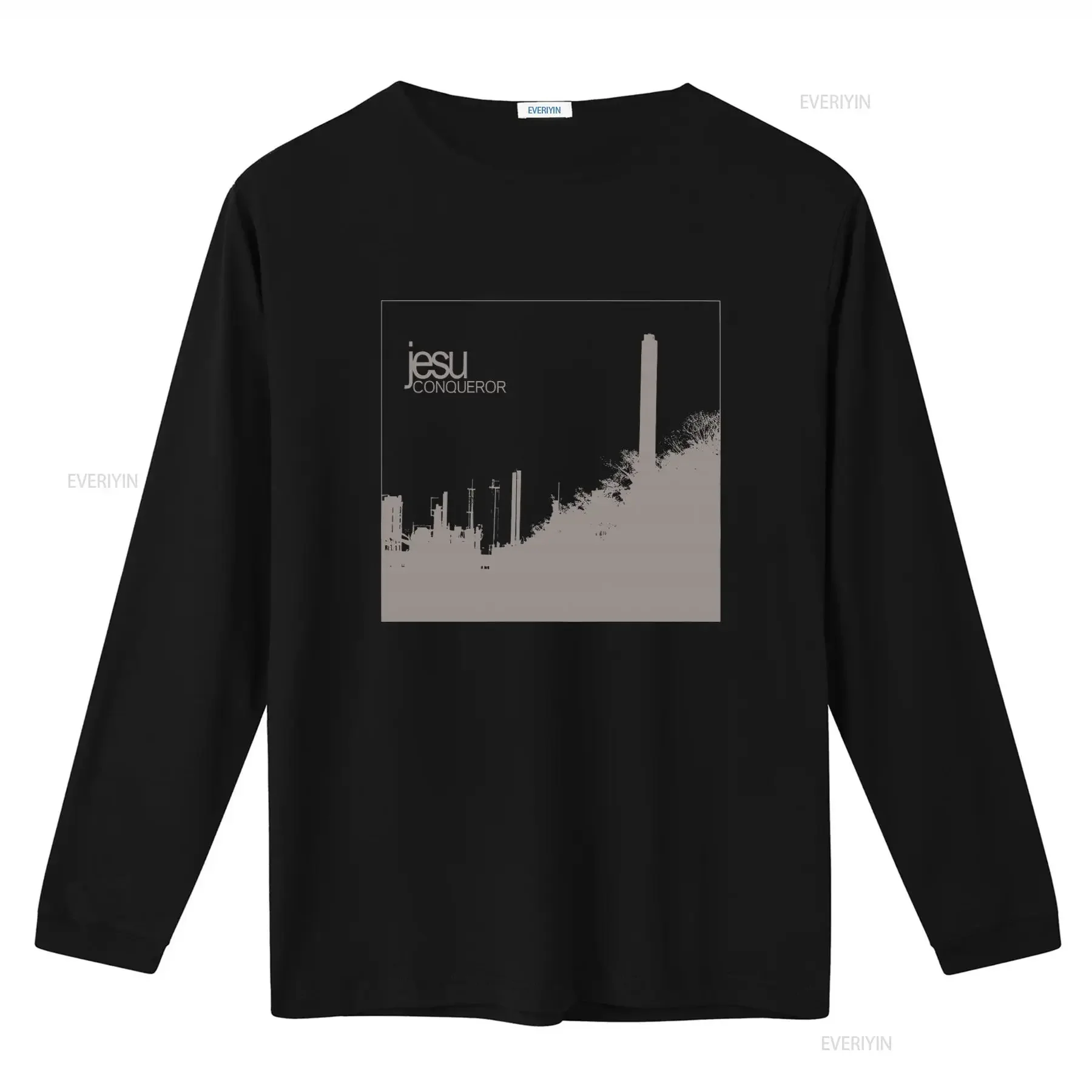 Jesu Conqueror Official T Shirt for Men Stylish Urban Design vintage Washed graphic Top For Everyday Wear Stretched streetwear