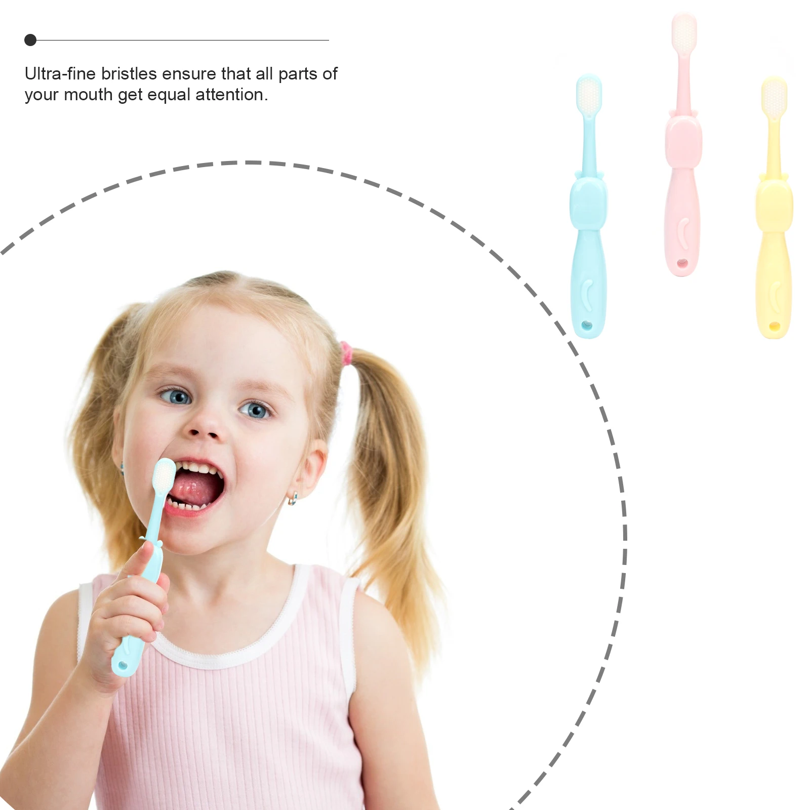 

3Pcs Children Toothbrush Cartoon Hippo Soft Bristle Comfortable Kids Toothbrushing Set Safe Baby Oral Care Ergonomic Design