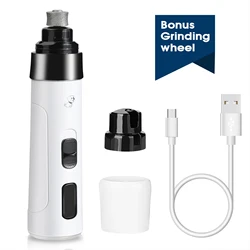 Pet Nail Grinder, Quiet Electric Nail Clipper with USB Rechargeable for Small Medium Dogs Cats