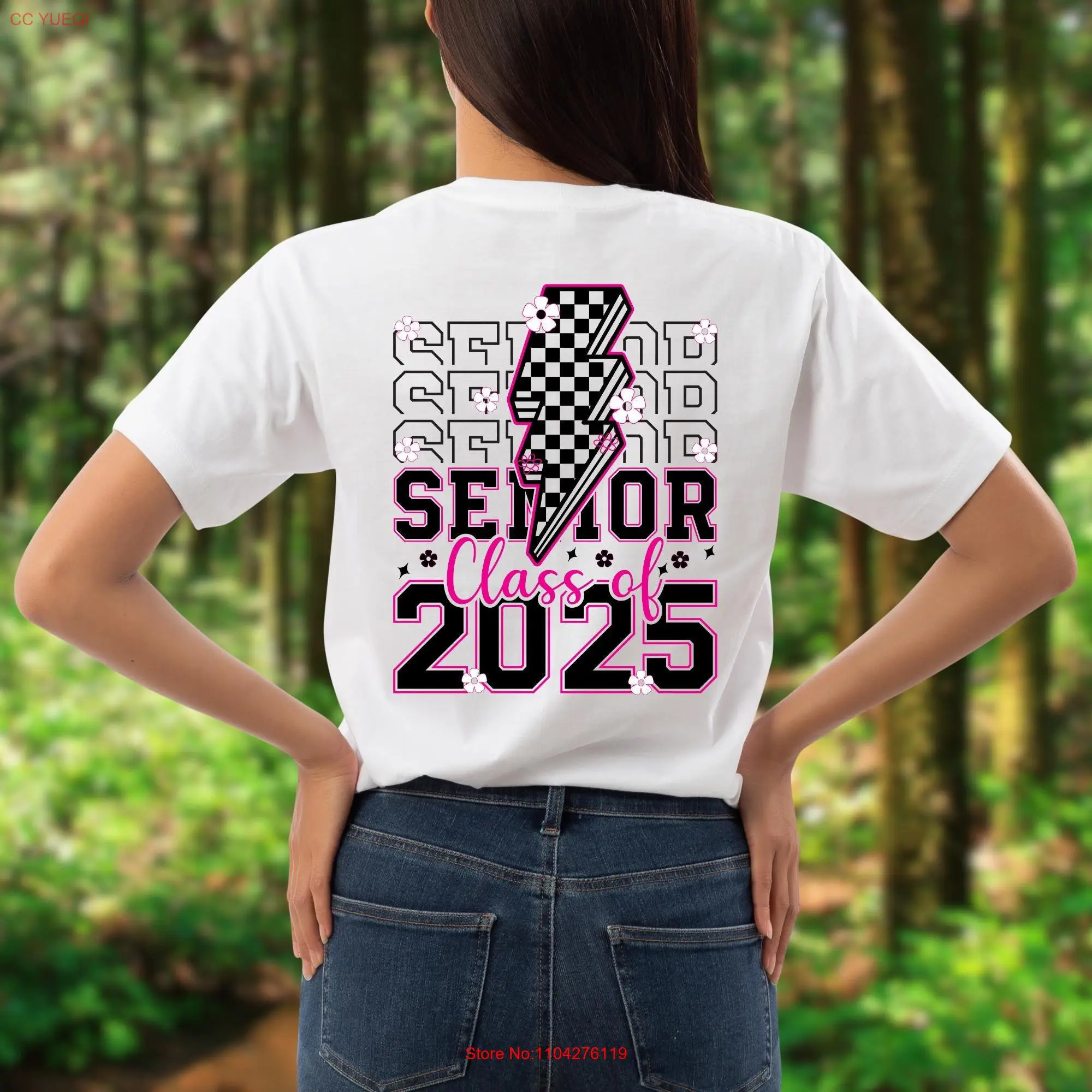 Senior 2025 T Shirt Class of Retro Graduation SweaT Back Print Preppy Aesthetic For Her long or short sleeves