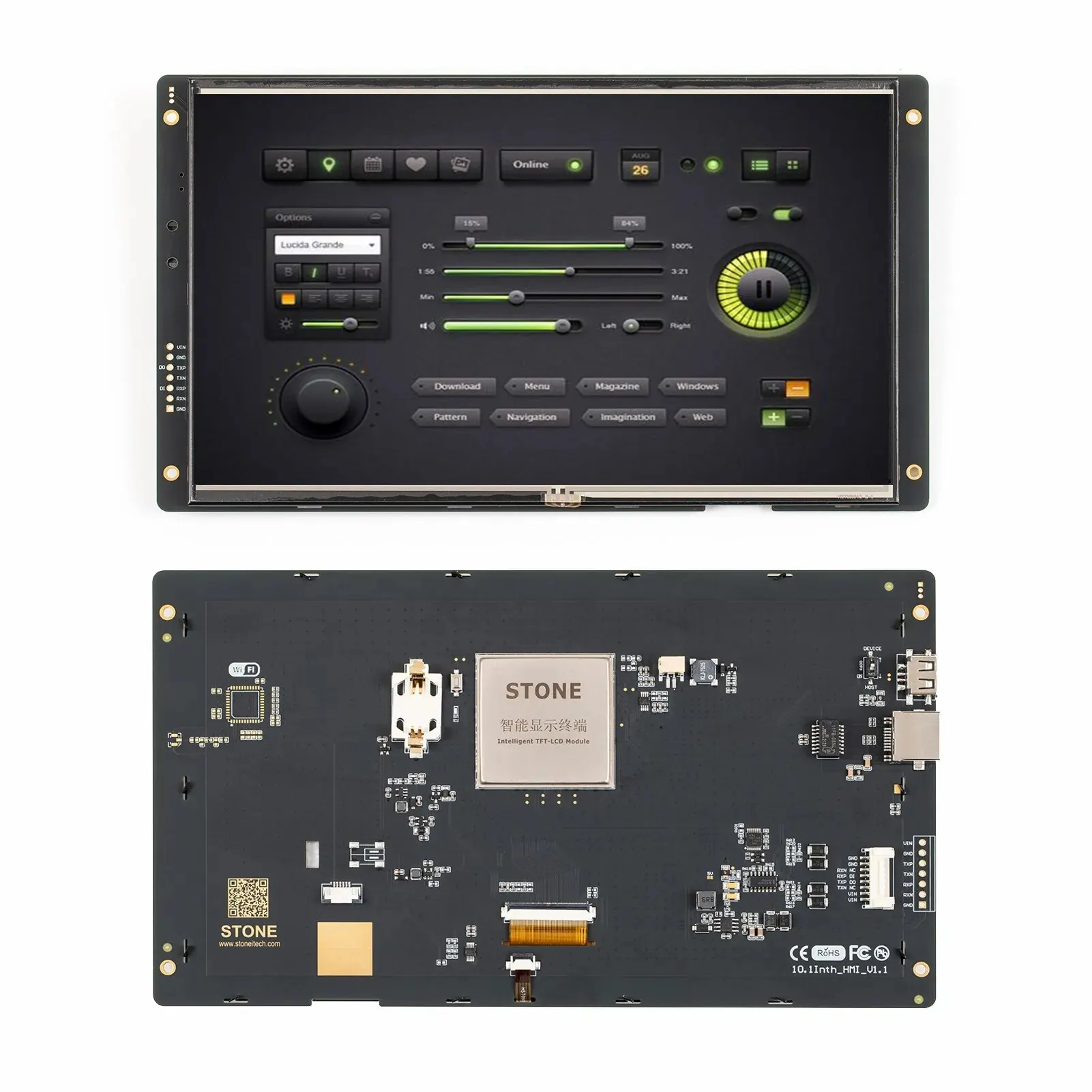 

SCBRHMI Intelligent I Series: STWI101WT-01 10.1"Resistive Touchscreen with Enclosure HMI TFT LCD Module Display