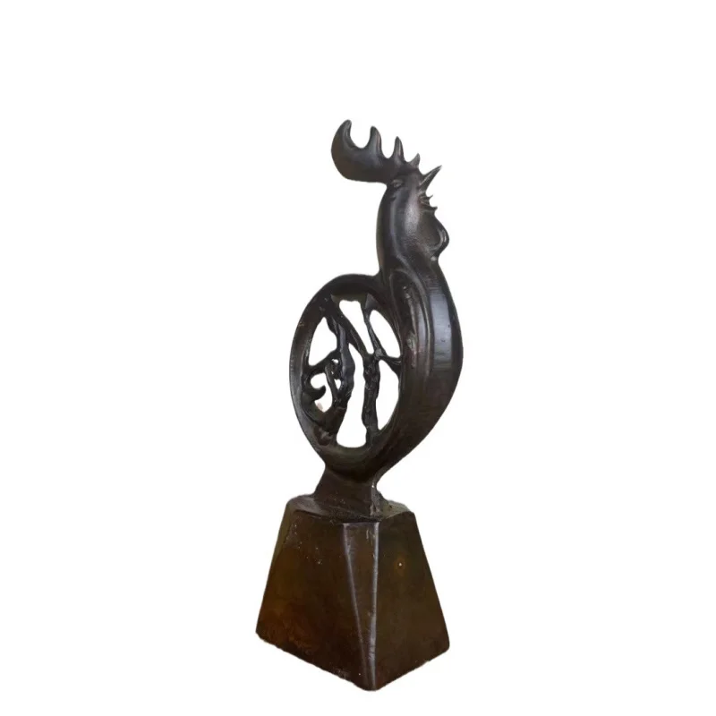 Vintage Golden Bringing Good Fortune, Zodiac Rooster Home Decoration, Brass Ornament