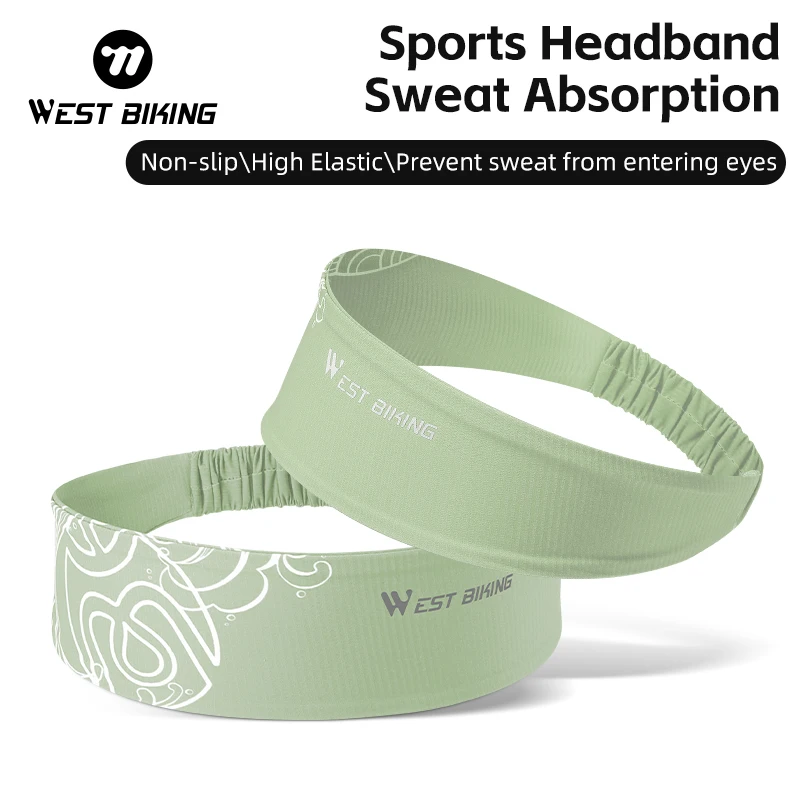 WEST BIKING Sweat-absorbing Sports Headbands Anti-slip High Elastic Head Band Cycling Running Fitness Hair Bandage For Men Women