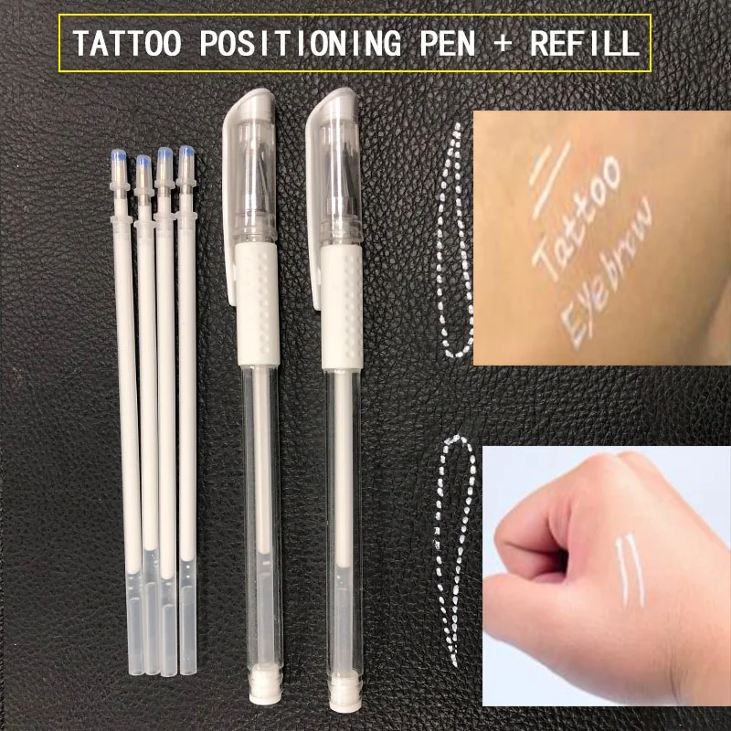 10pcs White Surgical Skin Pen Brow Tattoo Accessory Microblading Tattoo Gel Marker Pen Eyebrow Pencil Permanent Makeup PMU Tool