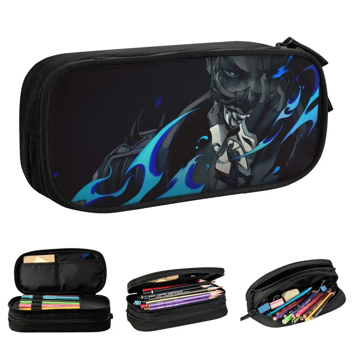 Valorant Video Games Yoru Pencil Case Shooting Computer Accessories Pen Bag Kids Big Capacity Students School Zipper Pencil