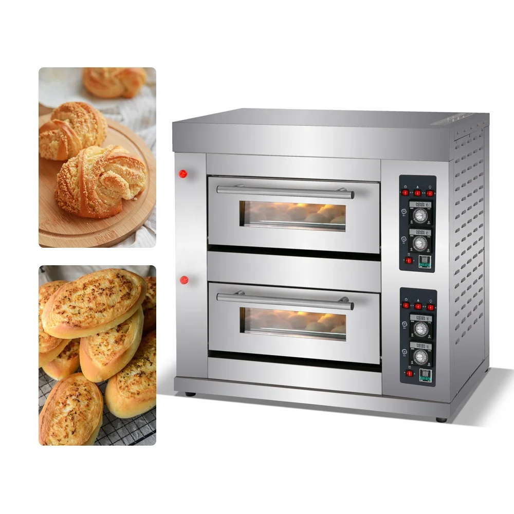 Stainless Steel Multi-function Gas Oven Commercial Baking Equipment Baking Oven Gas Deck Oven Pizza Baking Machine 1/2/3 Decks