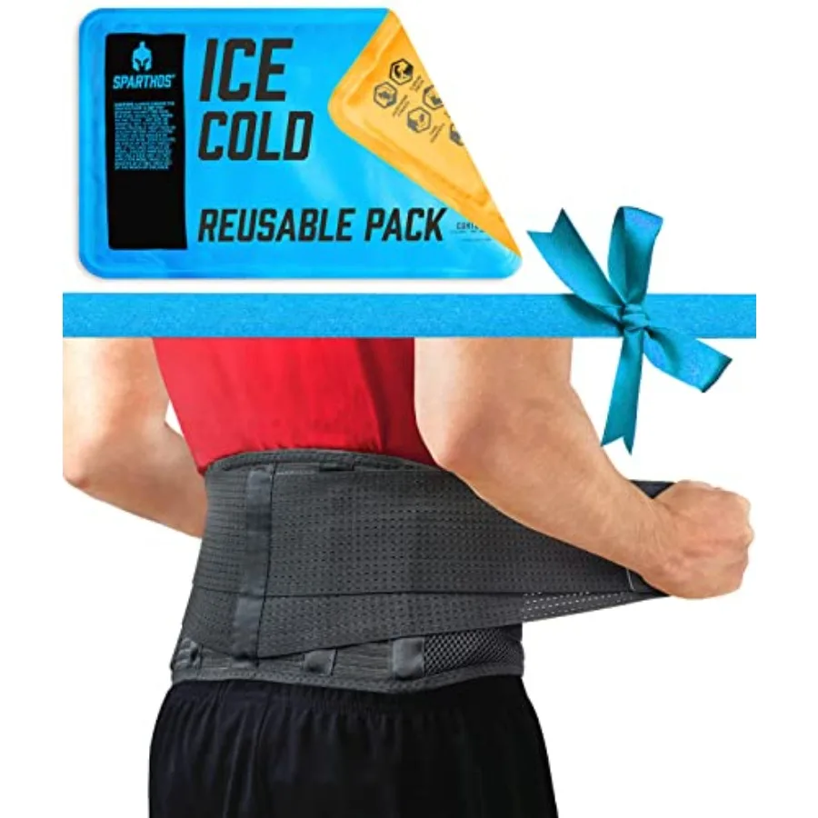

Back Support Belt [Size Medium] x Ice Packs for Injuries [Size Med]