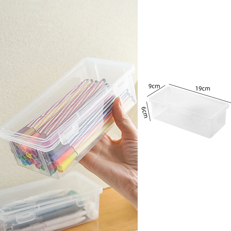 1 pz portatile semplice plastica trasparente astuccio portapenne cancelleria scuola astuccio forniture per bambini insegnanti casa