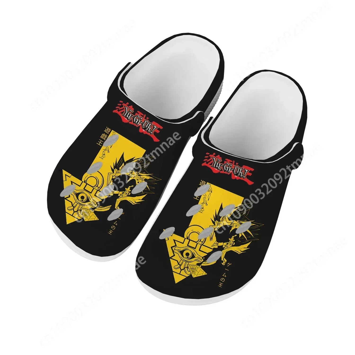 Yu Gi Oh-zuecos de juego de dibujos animados para hombre y mujer, sandalias de moda para jardín, zapatos hechos a medida, zapatillas de playa con agujeros