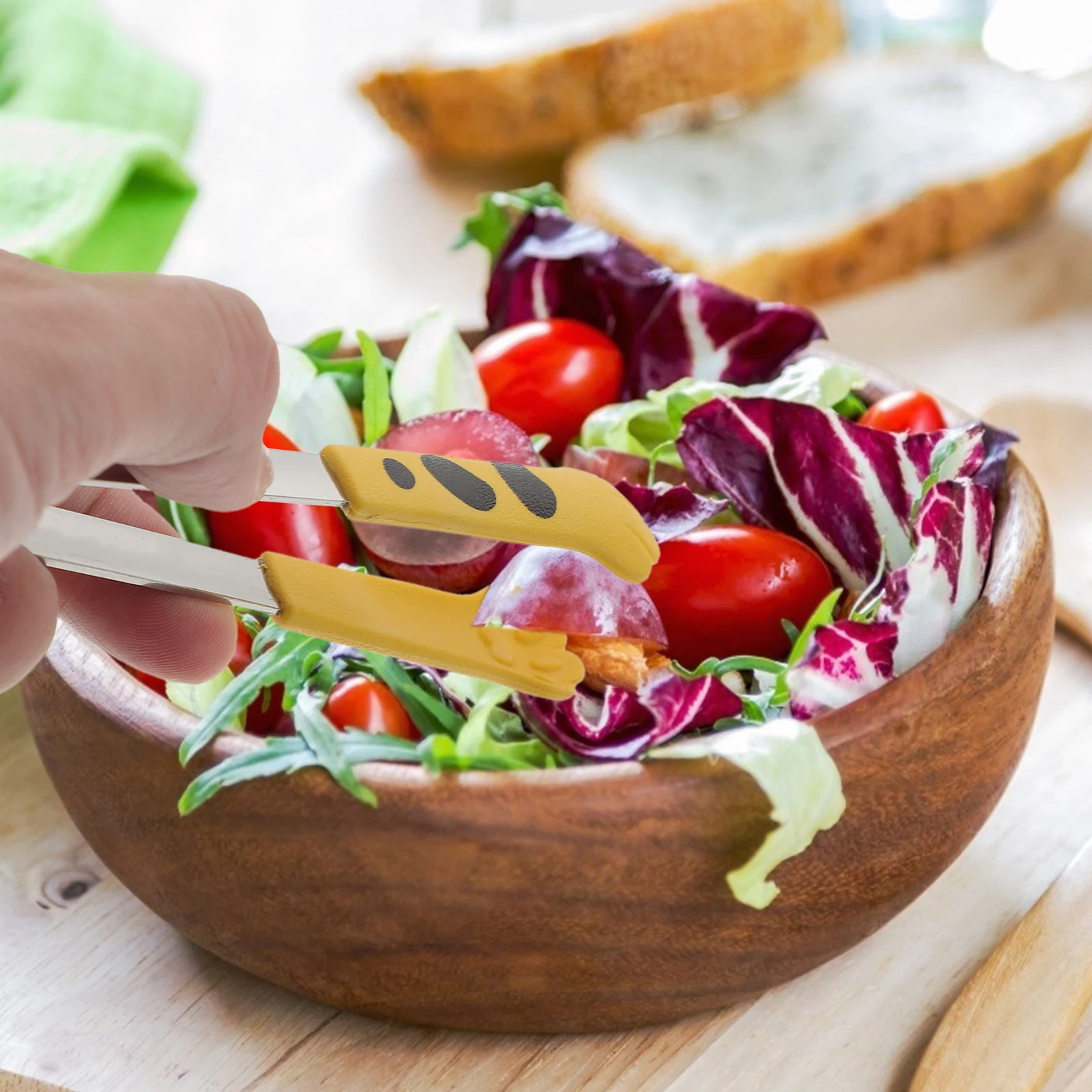 

Practical Food Tongs Kitchen Serving Clips Heat Resistance Stainless Steel BBQ Tools Baking Accessories Picnic Gadgets Resin H