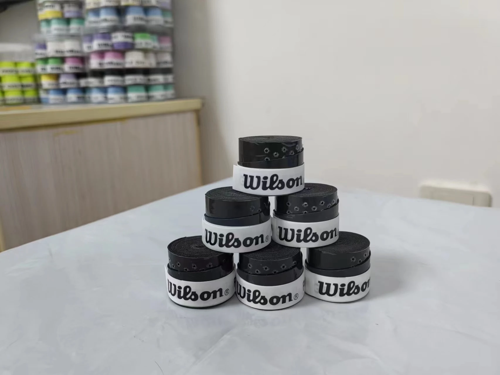 Теннисная ракетка Wilson Overgrip 15 шт., захват поглощения пота, ручка из искусственной кожи для бадминтона, рукоятка для тенниса