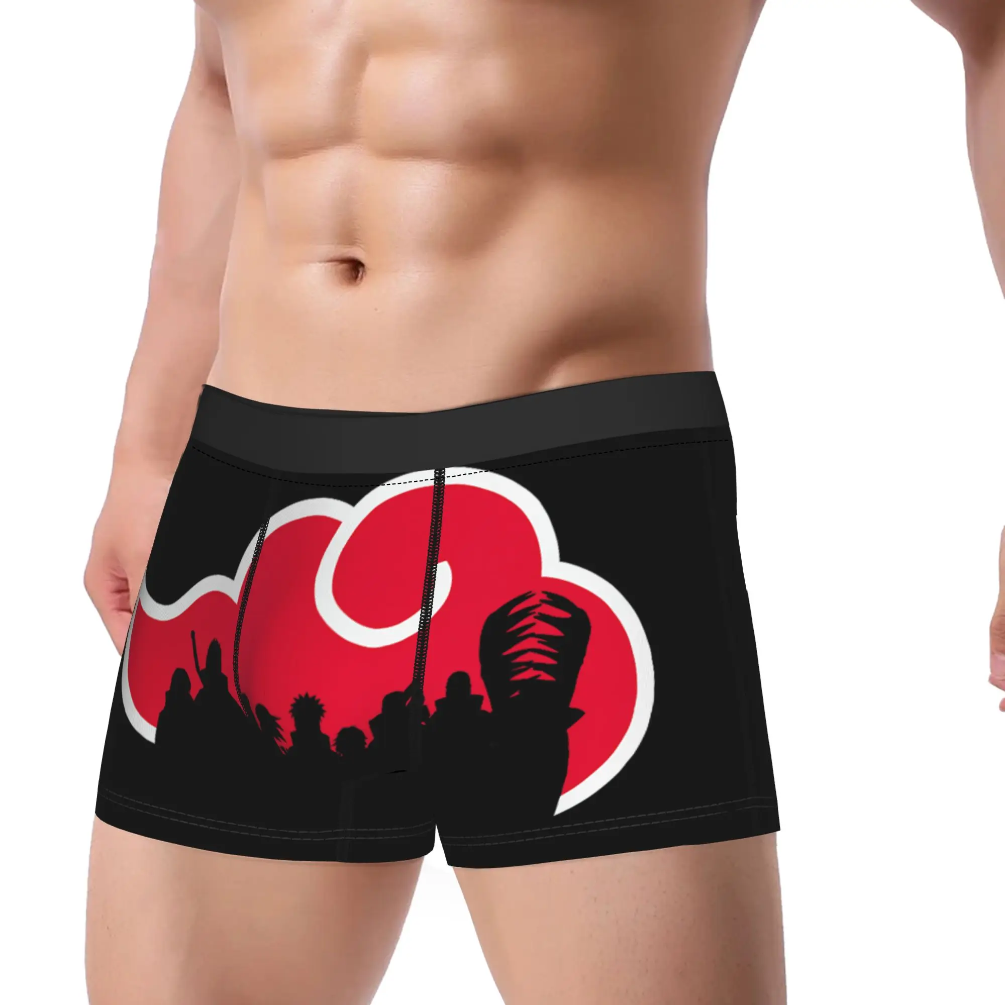 Naruto Shippuden Akatsuki Silhouette Anime  Underpants Homme Panties Men's Underwear Ventilate Shorts Boxer Briefs