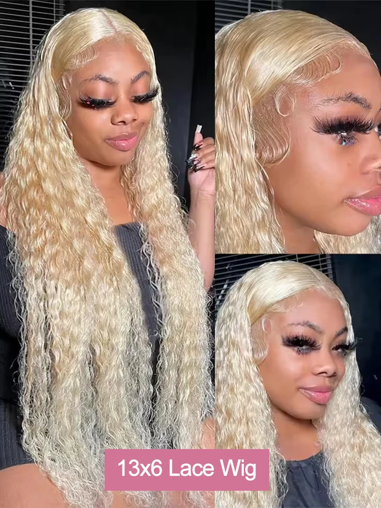 موجة عميقة 13x6 HD الدانتيل أمامي باروكة من شعر طبيعي 30 40 بوصة مجعد 613 العسل شقراء موجة المياه 13x4 الدانتيل الجبهة الباروكات للنساء 250%