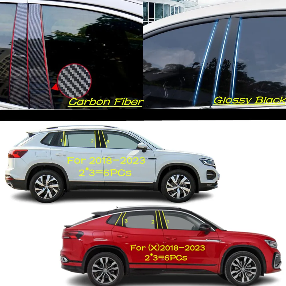 

Car PC Material Pillar Post Cover Door Trim Window Molding Sticker Plate Accessories For Volkswagen VW Tayron/X 2018 2019-2023