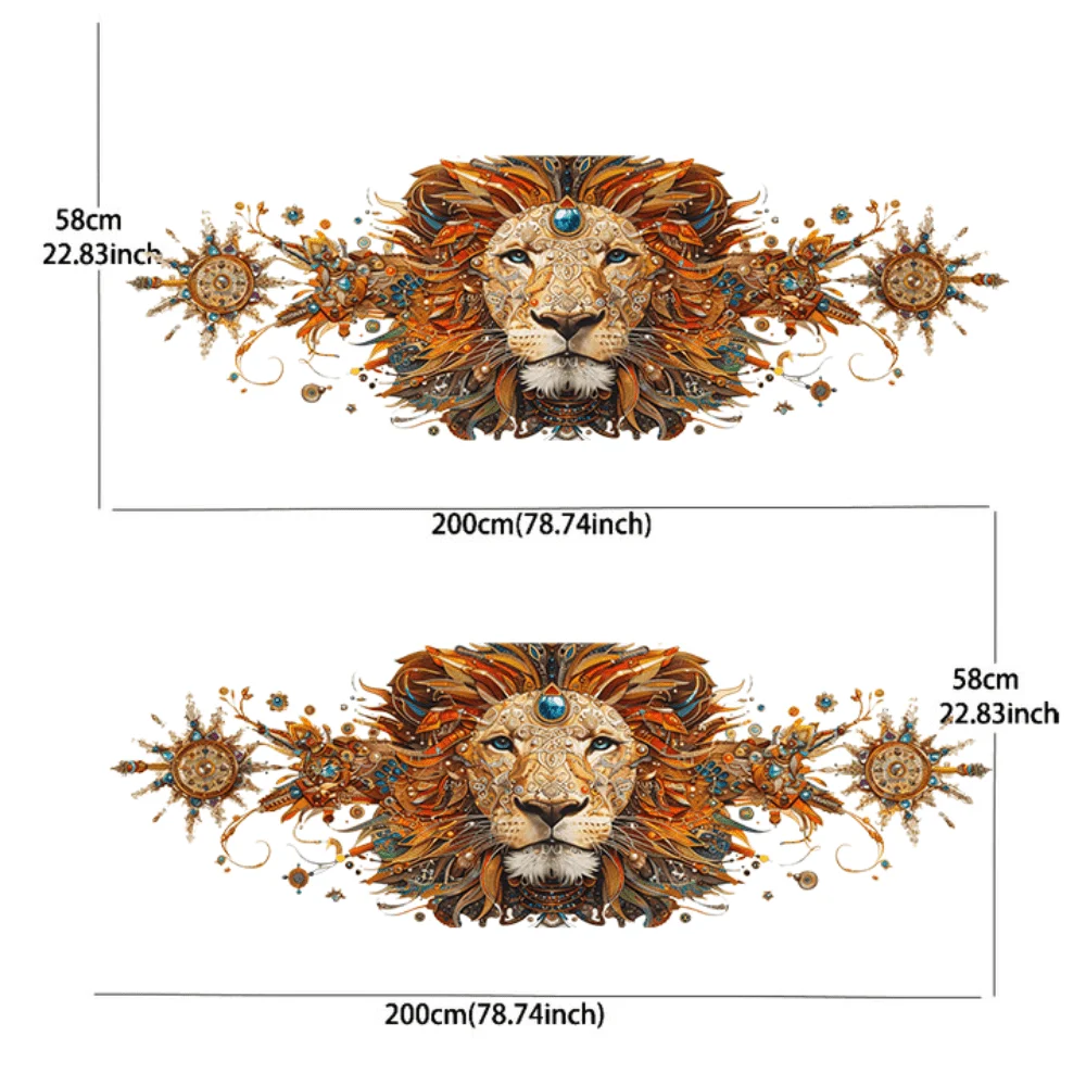 2PCS Gemstone sparkling lion sticker car decal full body floral decoration covering scratches protect car sticker waterproof car