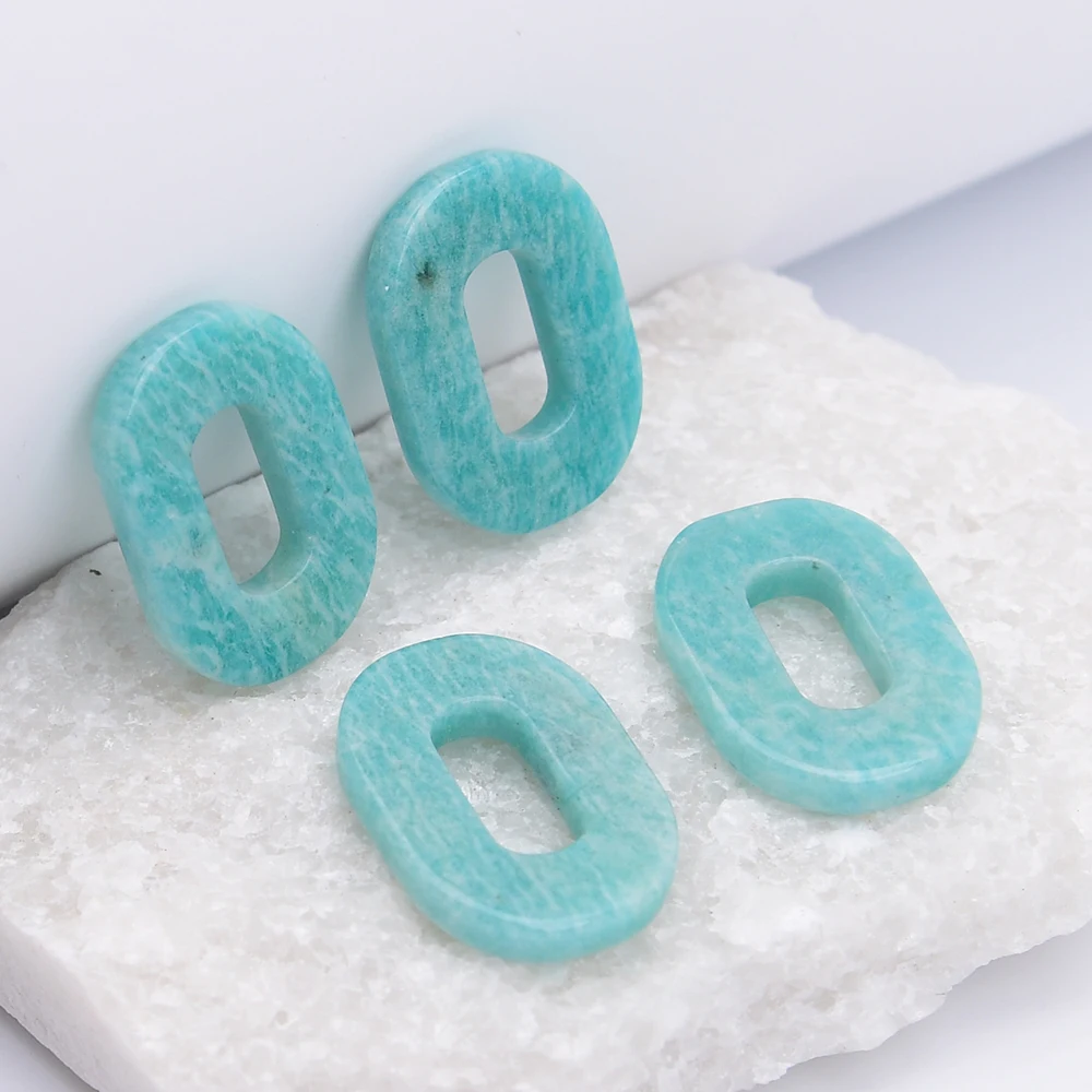 

APDGG 4 шт. 18x25 мм натуральные зеленые амазонитовые овальные подвески-шармы для изготовления украшений своими руками