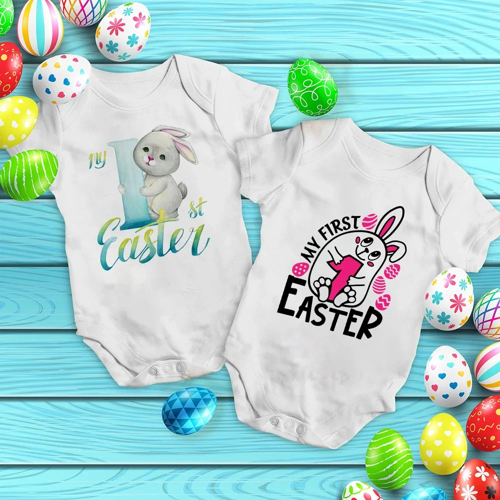 

My First Easter Print Baby Bodysuits Infant Romper Baby Girl Boy Clothes Newbron 1 St Easter Outfits Toddler Gift Jumpsuit