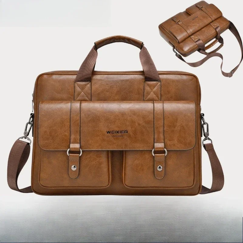 حقيبة رجالية فاخرة مصممة حقيبة يد ذات سعة كبيرة 15.6 بوصة حقيبة كمبيوتر محمول للرجال حقائب سفر عبر الجسم حقيبة كتف #3