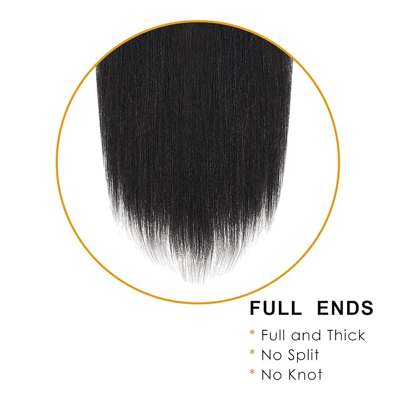 Yaki-Pinza de Pelo Liso para mujer, extensión de Cabello 100% humano, Natural, negro, Remy, 12-26 pulgadas