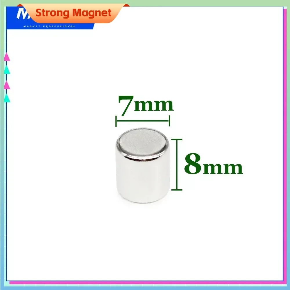 

7*8 mm Disc Powerful Strong Magnetic Magnets 7x8mm N35 Strong Round Neodymium Magnet 7x8 Search Magnet