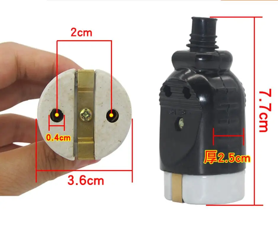 2PCS/lot Electric Kettle Parts Plug Head for  Handy Steam Sterilizer Pot 250V 10A