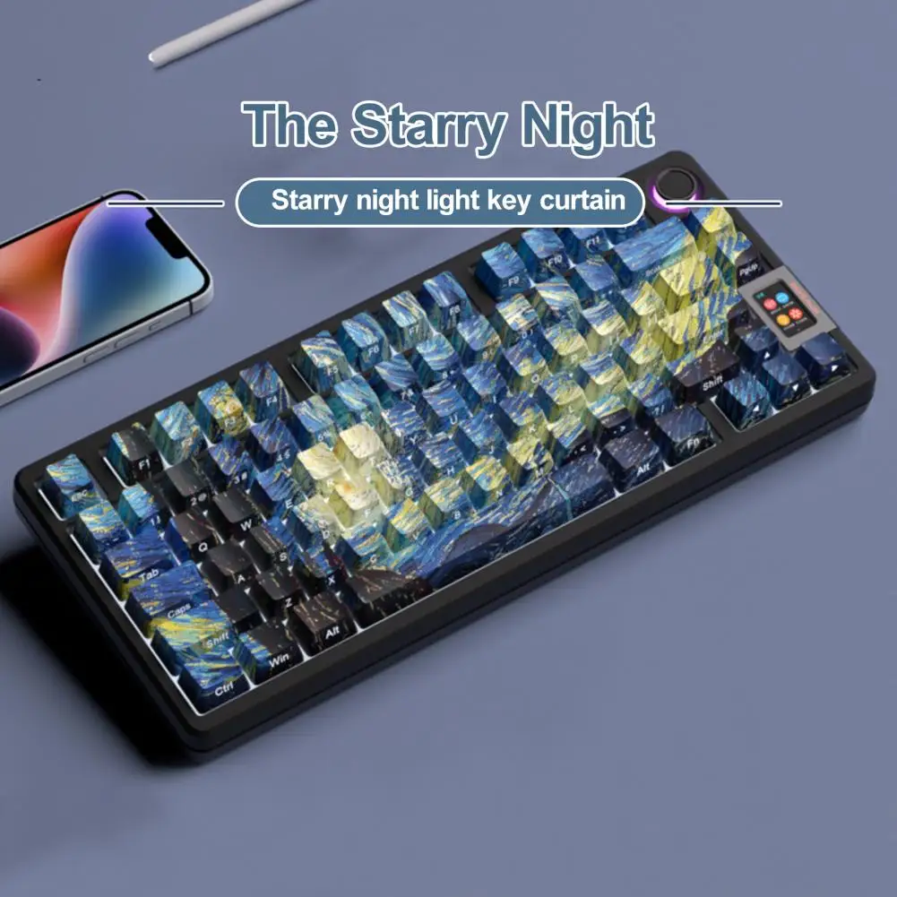 

Star Moon Keycaps PBT Dye Subbed Key Caps 108 Keys Waterproof Star-moon Night Keycaps Computer Keycap Keyboard Accessories