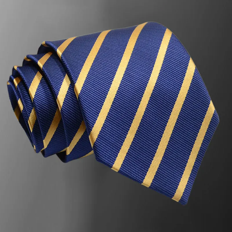 Blue Business Solid Classic Men's Tie Striped Necktie Formal Original Gift For Man Daily Wear Accessories Cravat Wedding Party