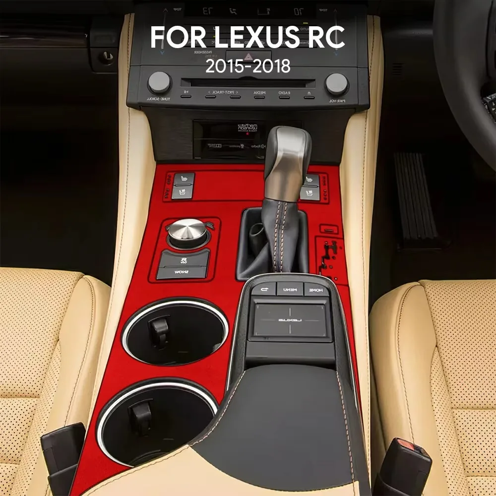 For Lexus RC300 RC350 RC200T 2015 2016 2017 2018 Top Suede Trim Sticker Car Central Control Gear Panel Interior Trim Accessories