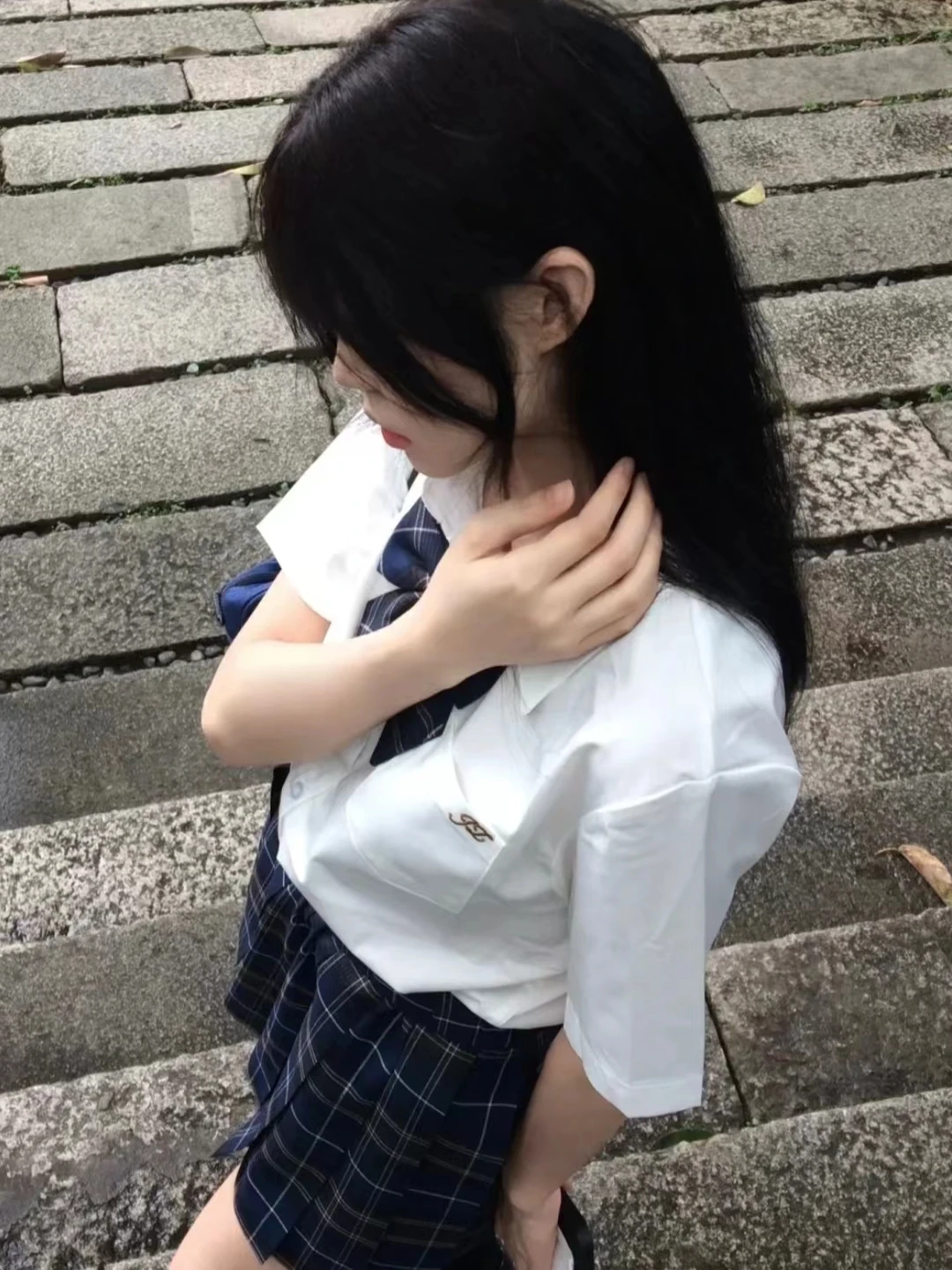 

White irt Waist-Cinching School orm Sle Футболка Set Summer Faion для молодых женщин 8-25 лет из Китая