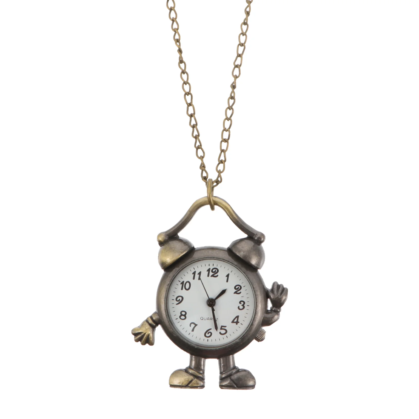 Alarm Clock Pocket Watch Alloy Mechanical Fashion Vintage Quartz Movement