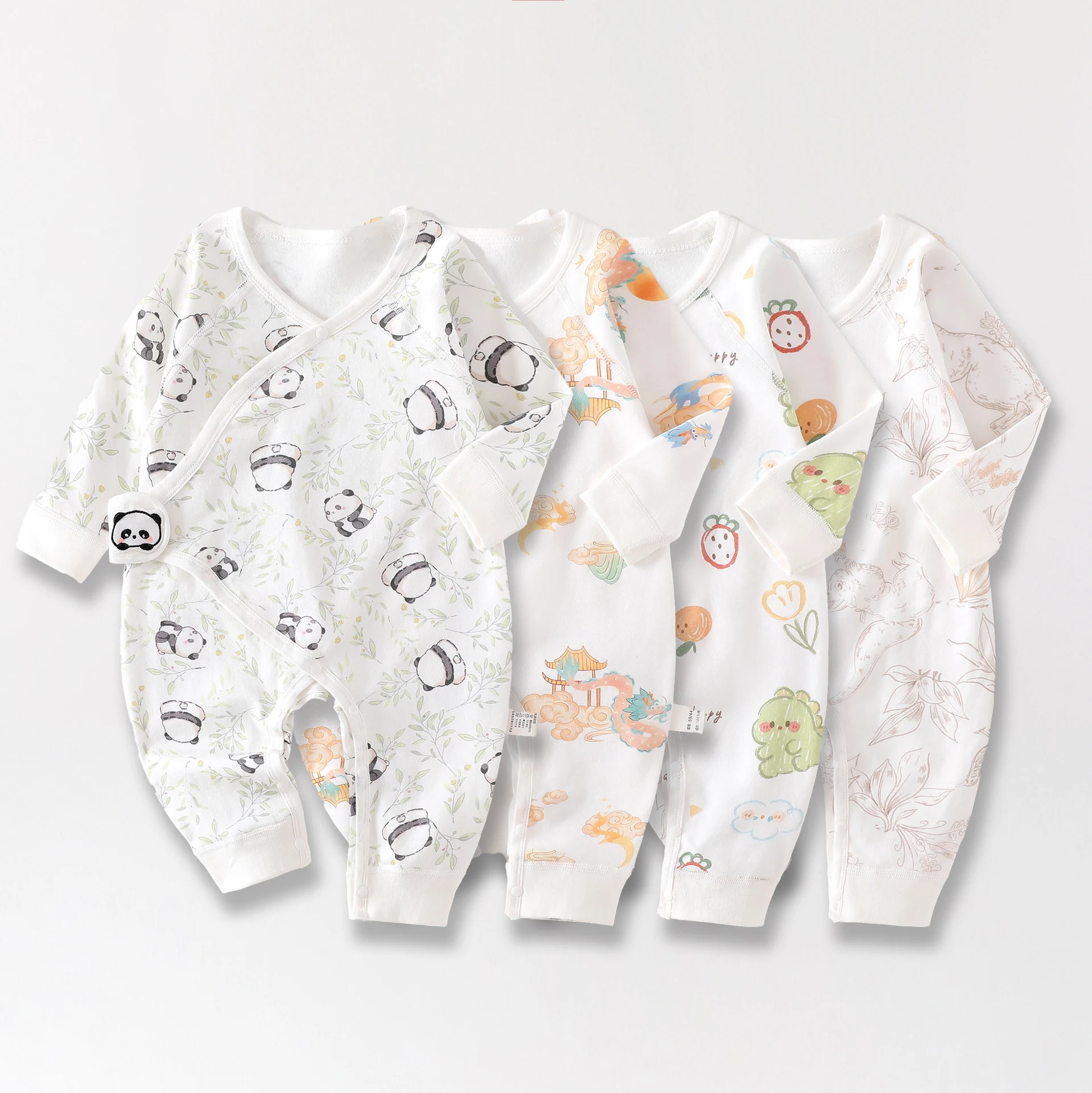 AYNIGIELL Spring Autumn Clothing New 0-6M Cotton Newborn Baby Girl Boy Romper Print Infant Jumpsuit Newborn Baby Clothes