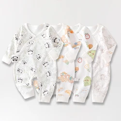 AYNIGIELL Spring Autumn Clothing New 0-6M Cotton Newborn Baby Girl Boy Romper Print Infant Jumpsuit Newborn Baby Clothes