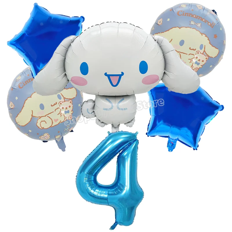 Cinnamoroll Birthday Balloons Girls Party Decoration Number Ballons Suit Cute Kawaii Ornaments Backdrop Baby Shower Decor Gift