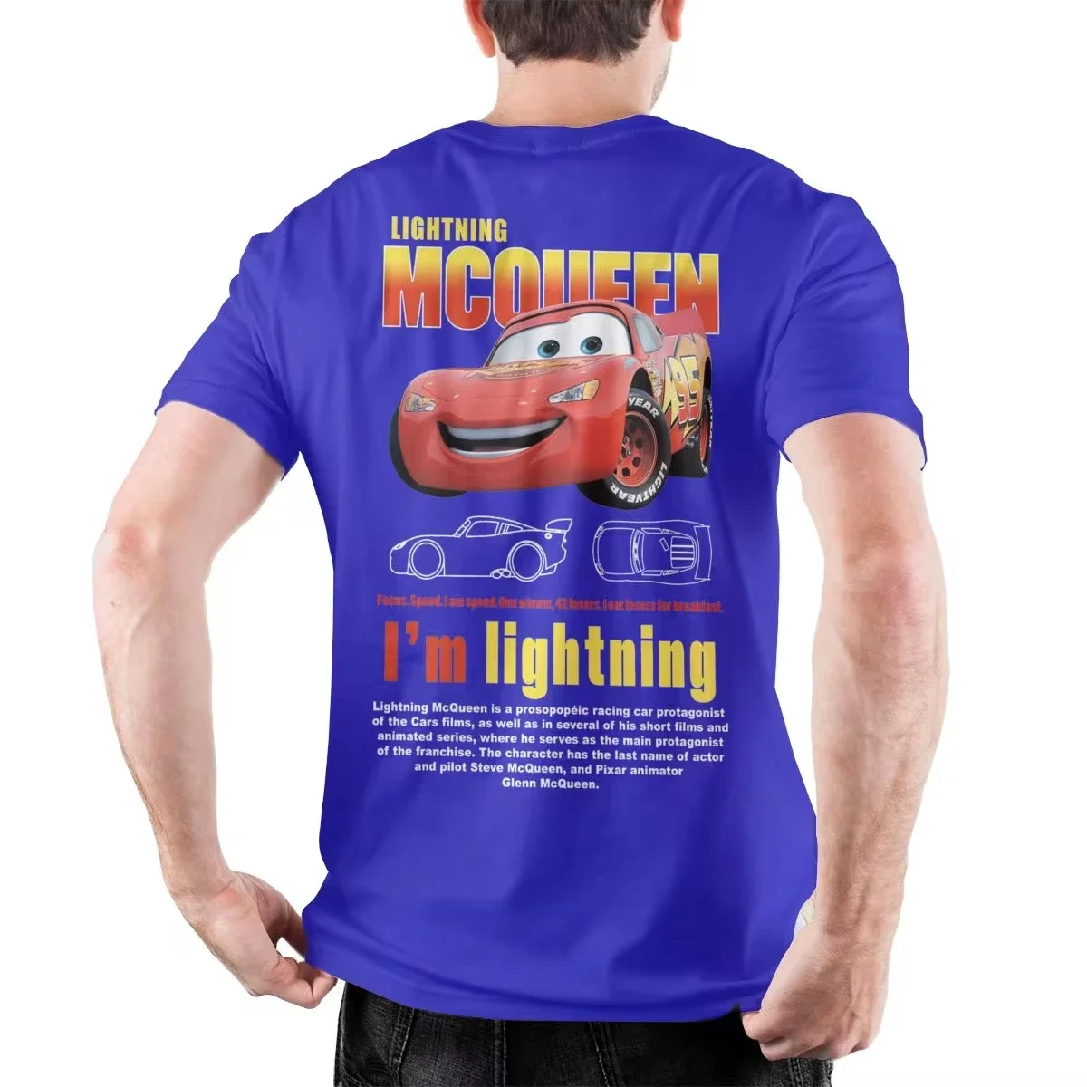 Lightning Mcqueen Cars Galaxy T Shirts Men Cotton Casual T-Shirts Round Neck Tees Short Sleeve Tops Original