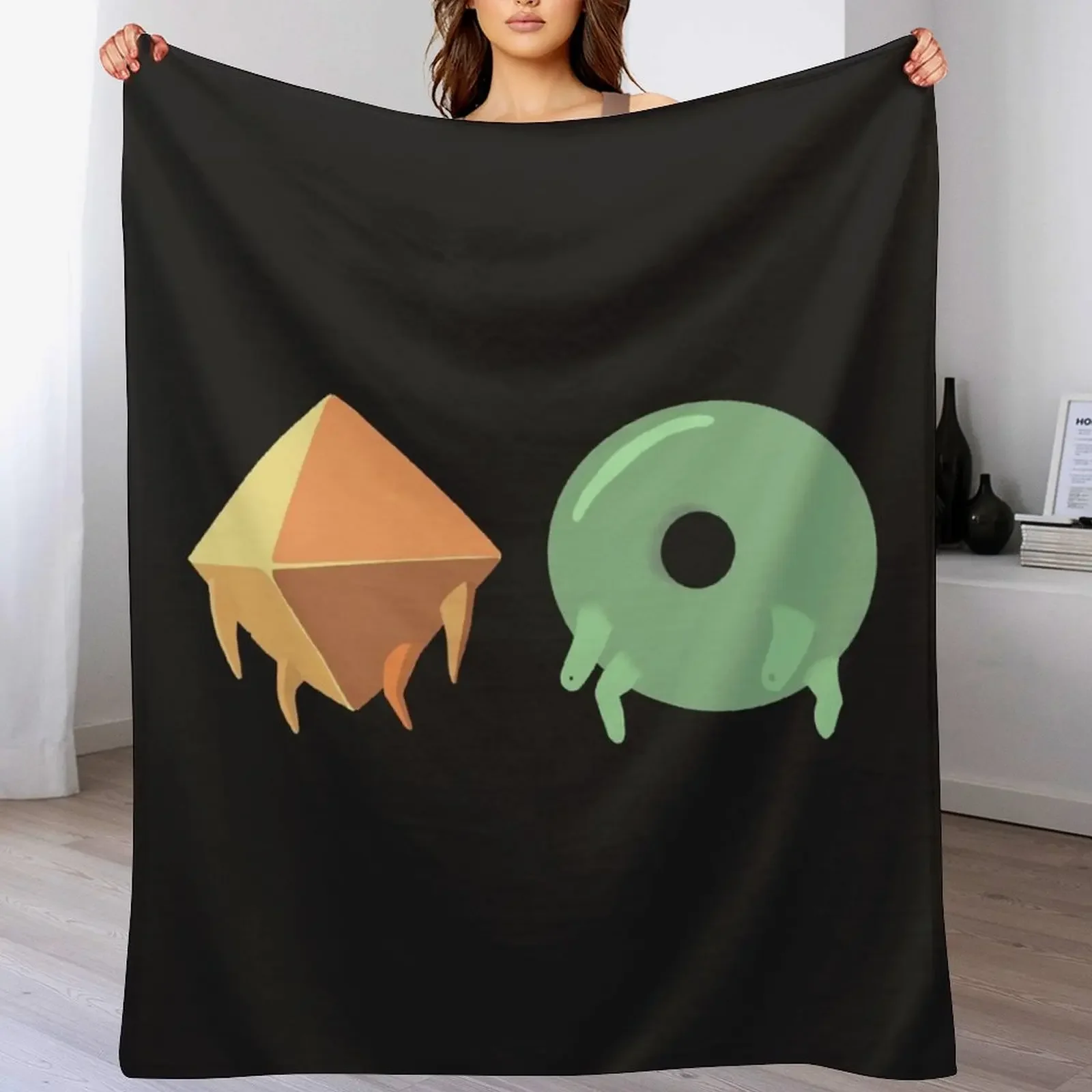 Slay The Spire Donu and Deca Sticker Throw Blanket Bed Fashionable Sofas Personalized Gift Flannel Blankets