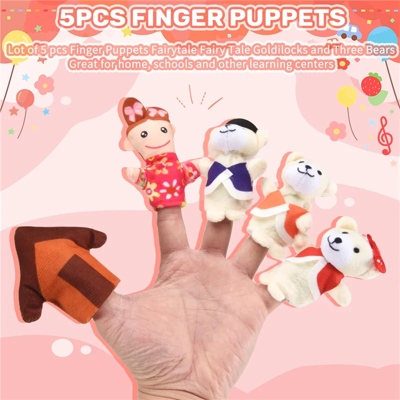 【AA04】손가락 인형 5개 묶음 동화 동화 금발과 곰 세 마리