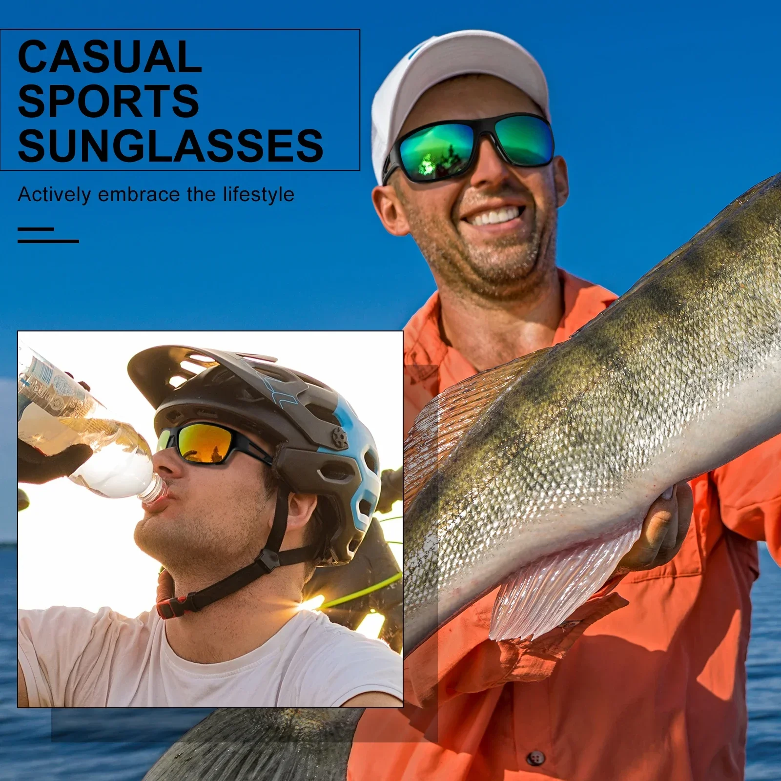 

Suukaa Polarized Sports Sunglasses for Men and Women,Fishing Glasses,Cycling Glasses,Driving Protection,Outdoor Goggles,MTB