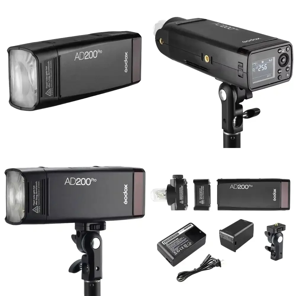 

AD200PRO 200Ws TTL 2.4G Pocket Flash Strobe with 1/8000 High Speed Sync and 500 Full Power Flashes Powered by 2900mAh