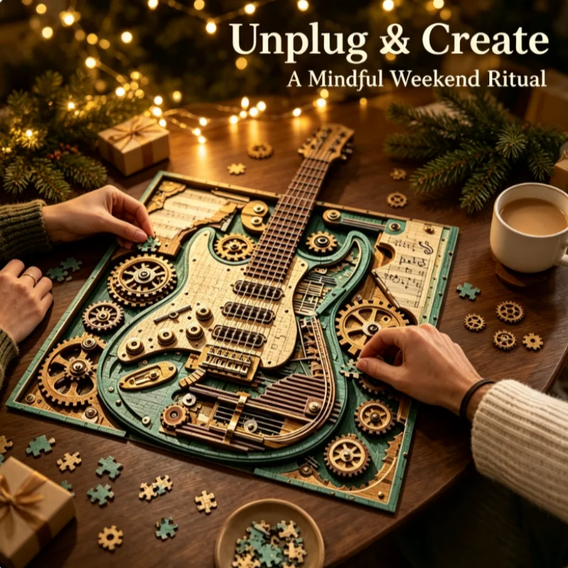 1000-piece Guitar Puzzle 3D Jigsaw Creative Guitar Gear Pattern Puzzle Wall Art Home Decor For Music Lover