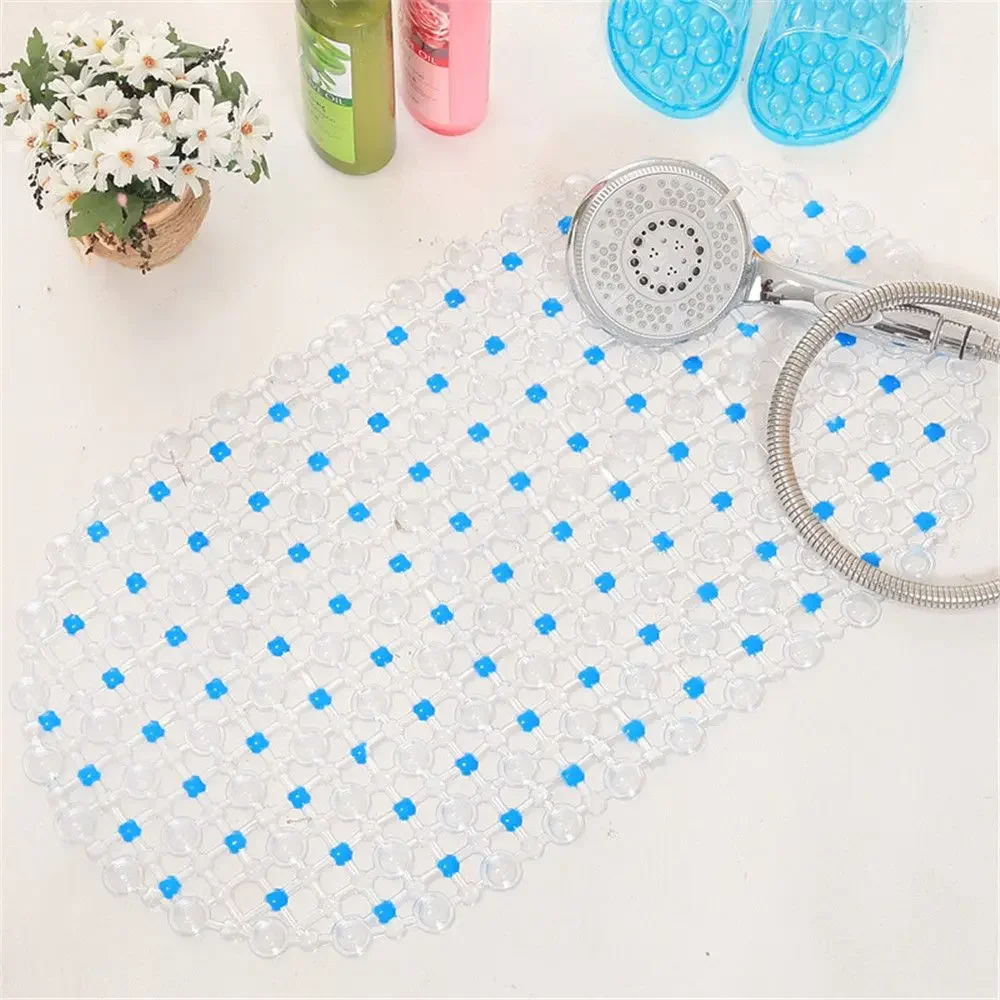 PVC Rectangle Anti-skid Bath Mats Soft Shower Bathroom Massage Mat Suction Cup Non-slip Bathtub Carpet Large Size Bathroom Mat