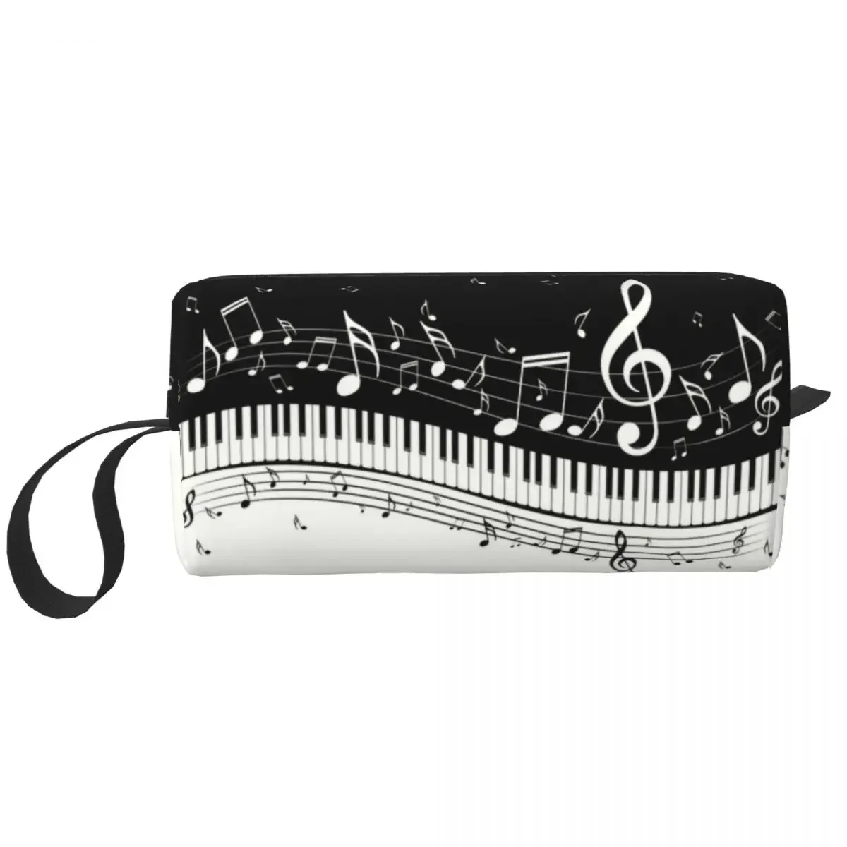 Classic Piano Key Cosmetic Bag Women Fashion Big Capacity Musician Music Notes Pianist Makeup Case Beauty Storage Toiletry Bags