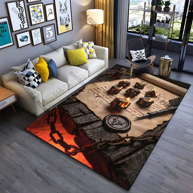 

Fantasy dice magic and adventure carpet Yoga living room room decor children's crawling mat doormat area rug games mat