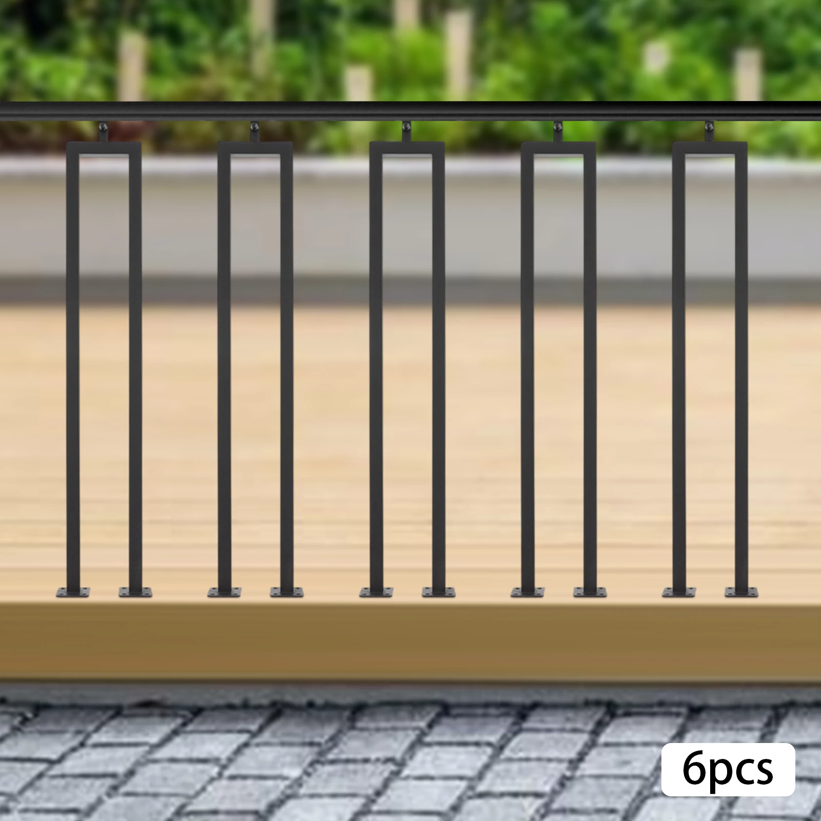 مجموعة درابزين الدرج على شكل حرف U مقاس 36 بوصة - 6 قطع، دعامات درابزين الدرج، لهجات درابزين متينة، ديكور قوي لسكك الدرج