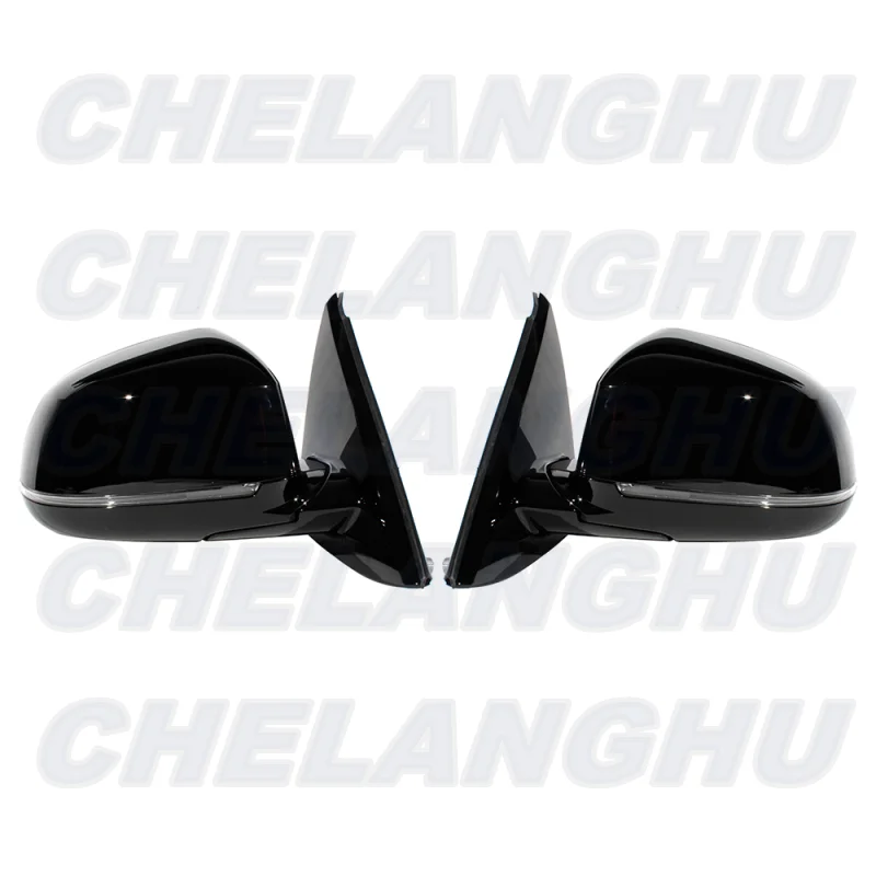 For BMW X6 F16 2014 2015 2016 2017 2018 1 Pair 5Pins Gloss Black Painted Heated Power Adjust Memory Power Fold Mirror Assembly