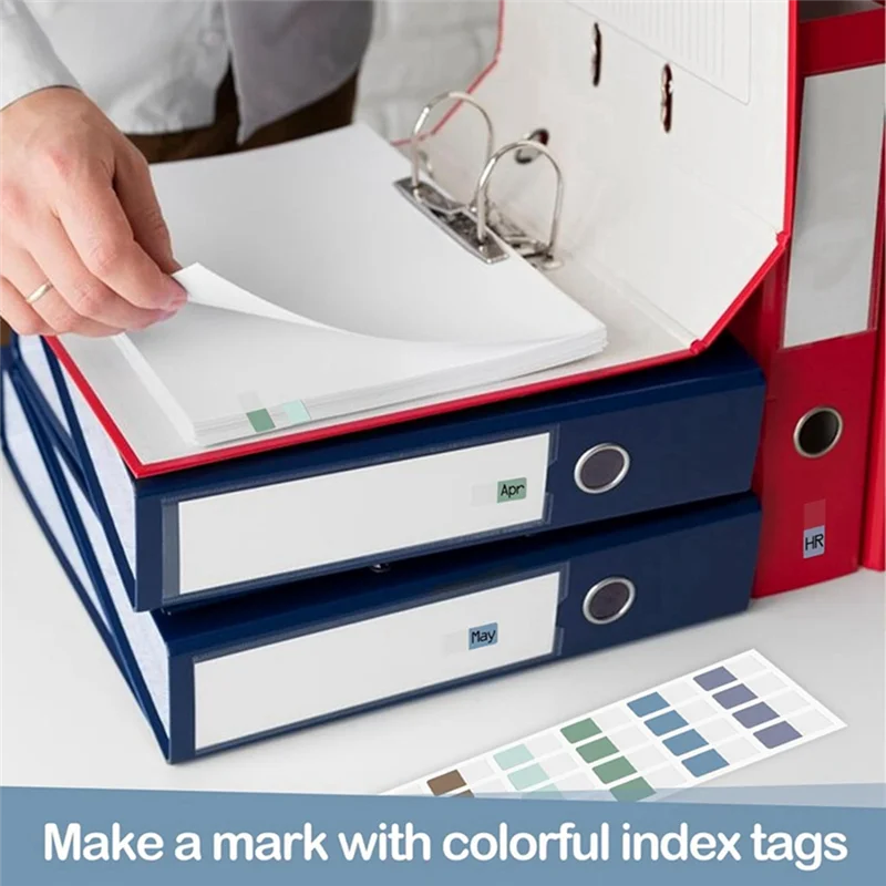 Sticky Index Tabs Multicolor Self-Adhesive Book Tabs 0.47 X 1.1 Inch Writable Page Tabs Transparent For Notebooksfiles