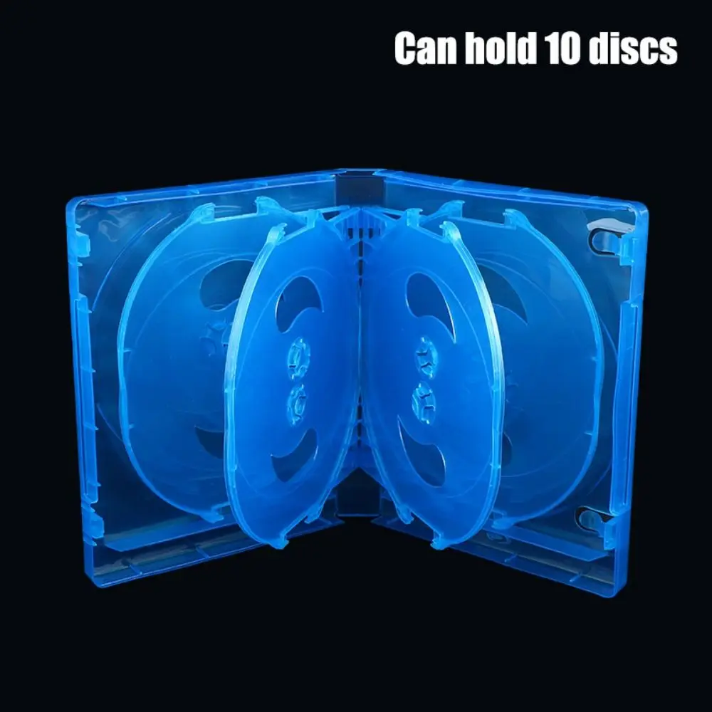 Practical Plastic CD Case 10 Discs Capacity Random Hole Design CD Storage Box Discs Storage Bracket Box Office Storage
